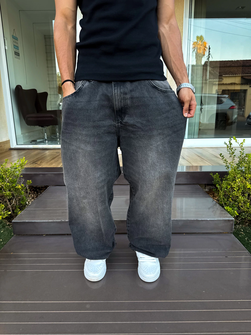 CALÇA DENIM BAGGY “ DARK BLASTED”